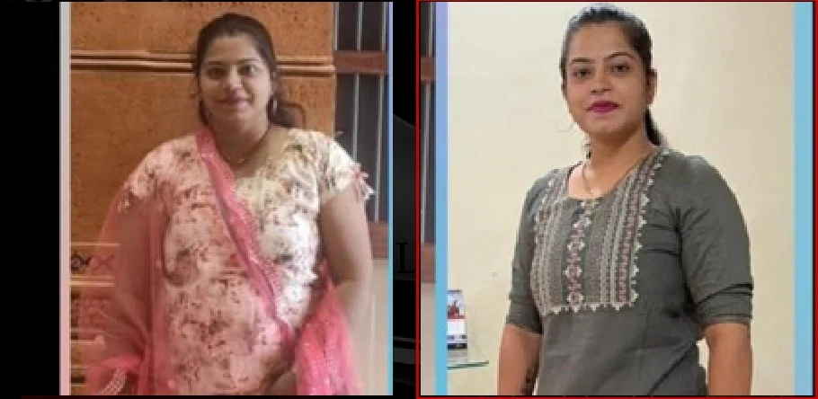 Pratiksha Hudekar before and after her transformation